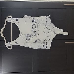 Marble B&W Express Body Contour Thong Bodysuit